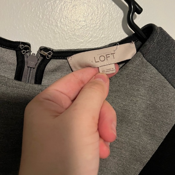 LOFT Black and Gray Dress - Picture 3 of 3